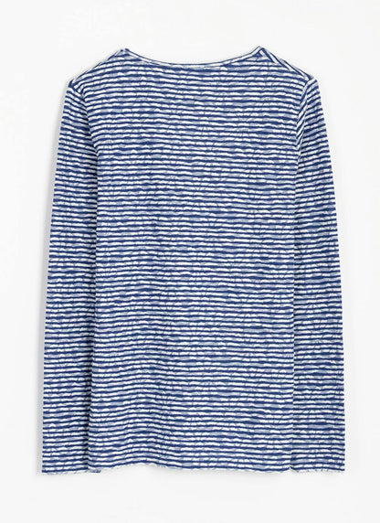  Cotton Blend Striped Textured Top