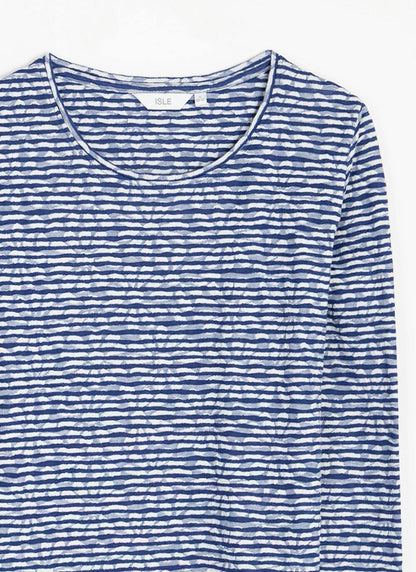  Cotton Blend Striped Textured Top