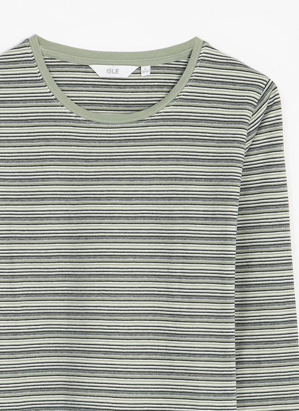  Pure Cotton Striped Crew Neck Top