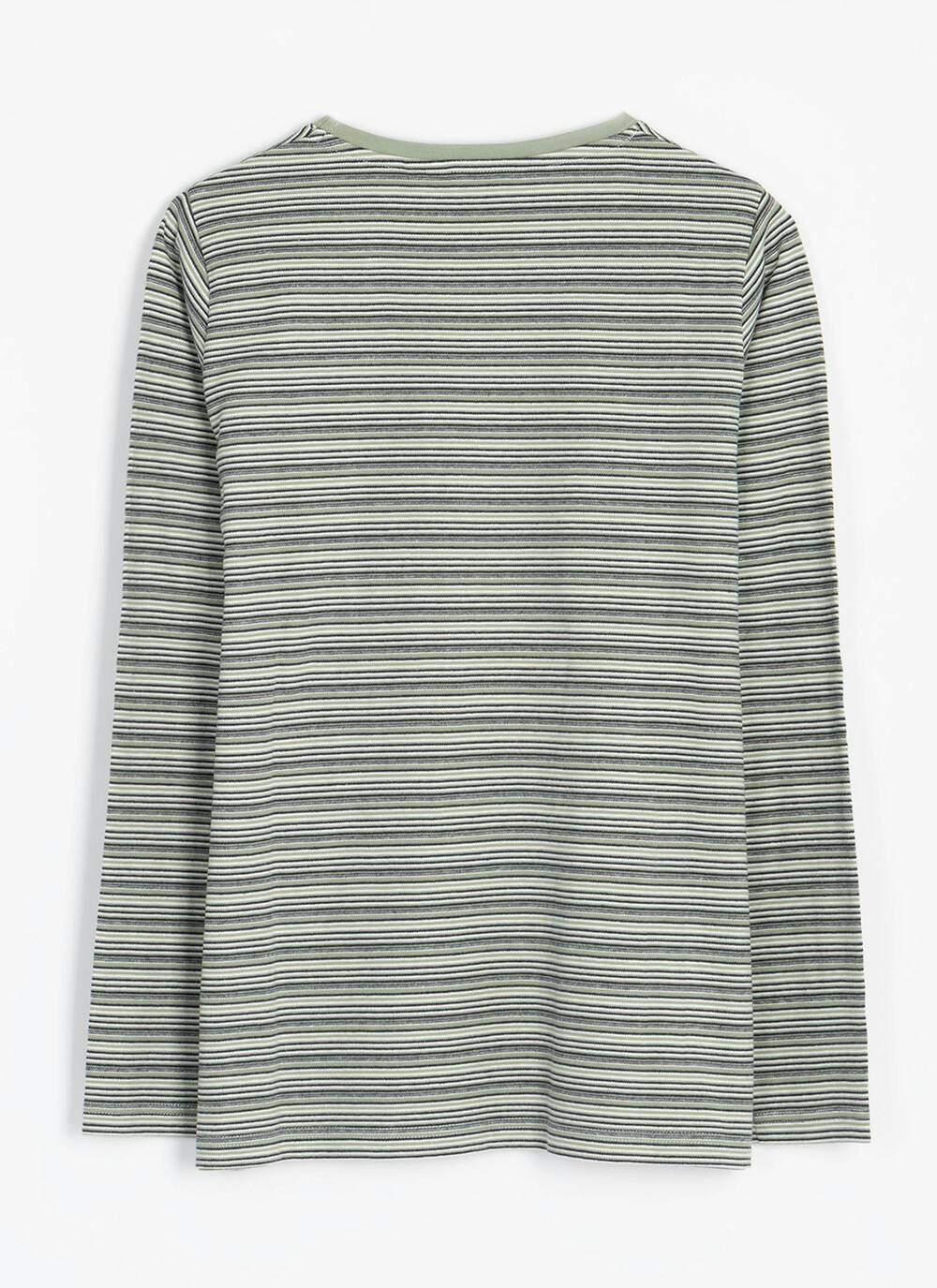  Pure Cotton Striped Crew Neck Top