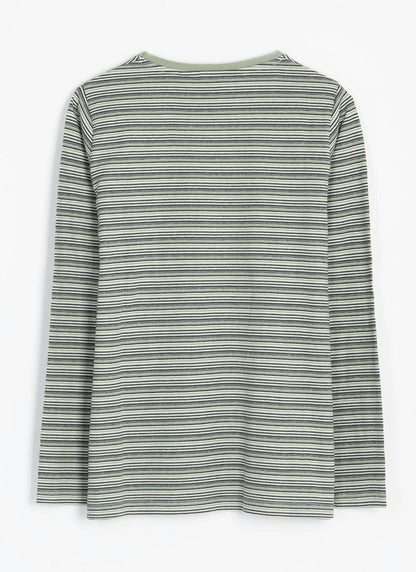  Pure Cotton Striped Crew Neck Top