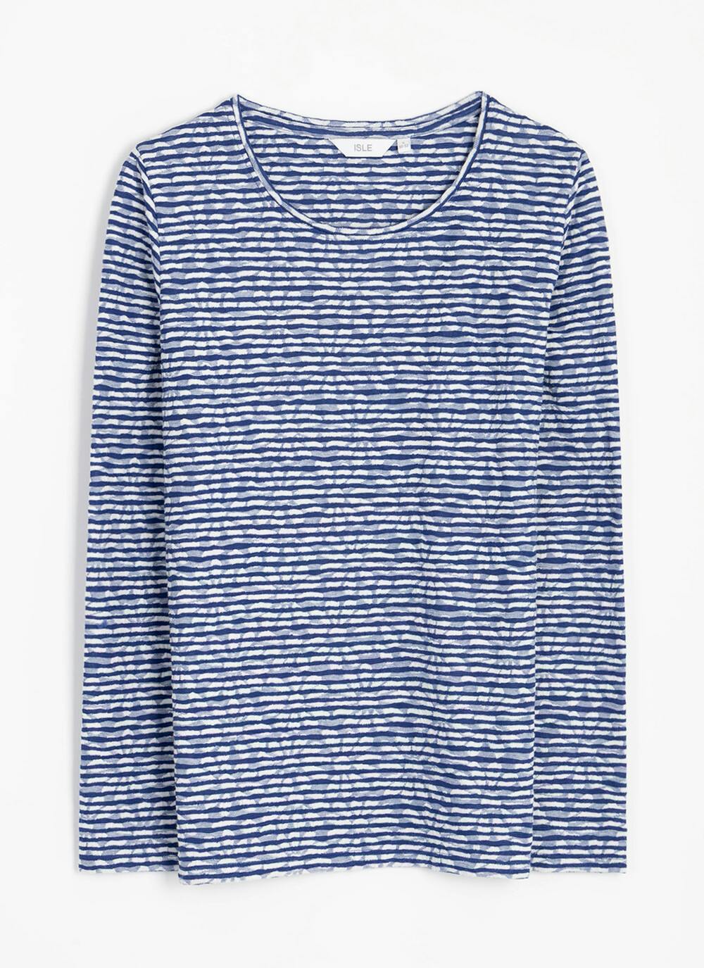  Cotton Blend Striped Textured Top