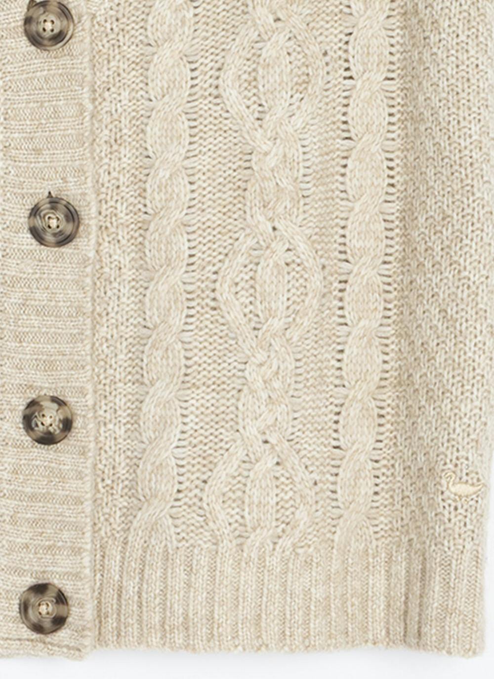  Wool Blend Cable Knit Waistcoat