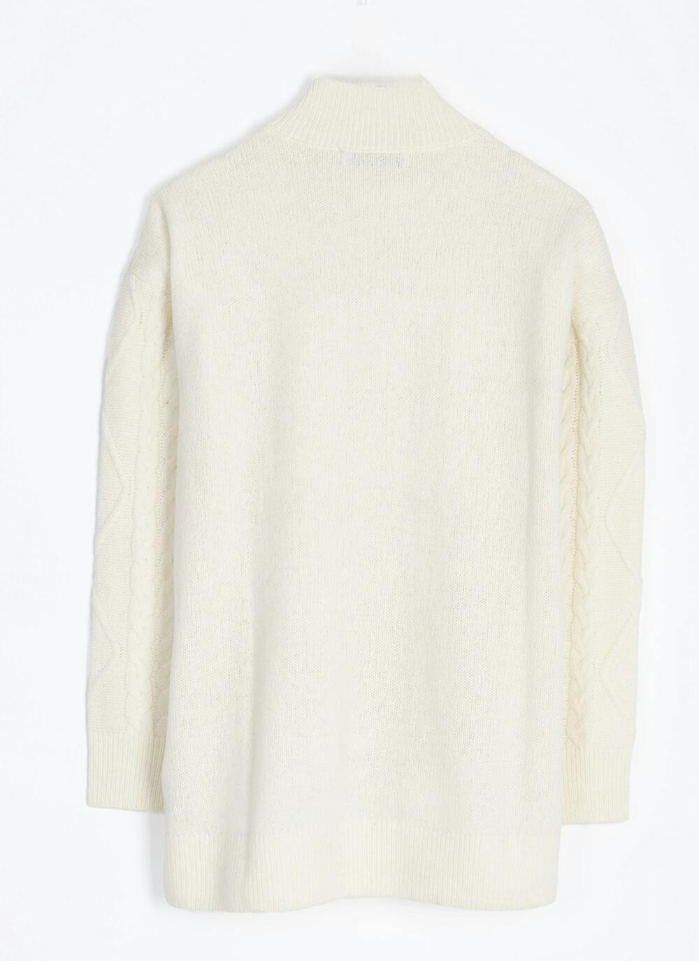  Wool Blend Cable Knit Turtle Neck Jumper