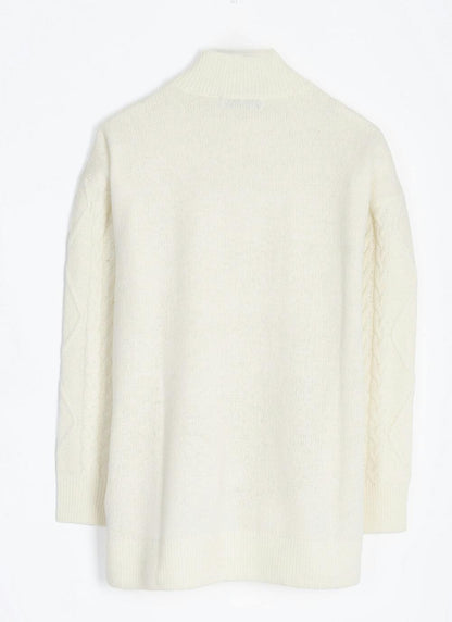  Wool Blend Cable Knit Turtle Neck Jumper