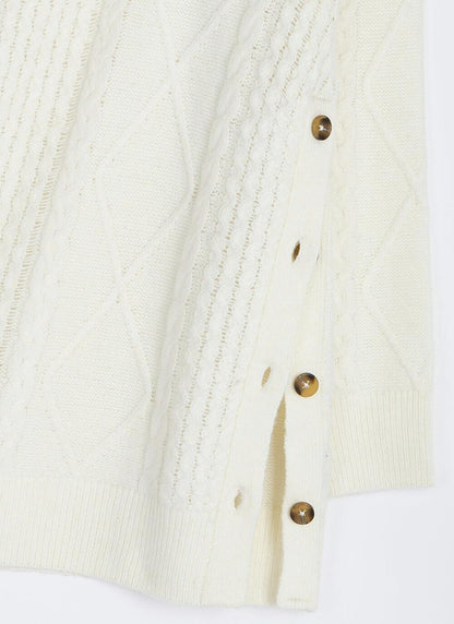  Wool Blend Cable Knit Turtle Neck Jumper