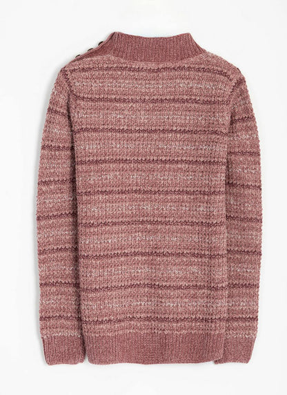  Chenille Striped Turtle Neck Jumper