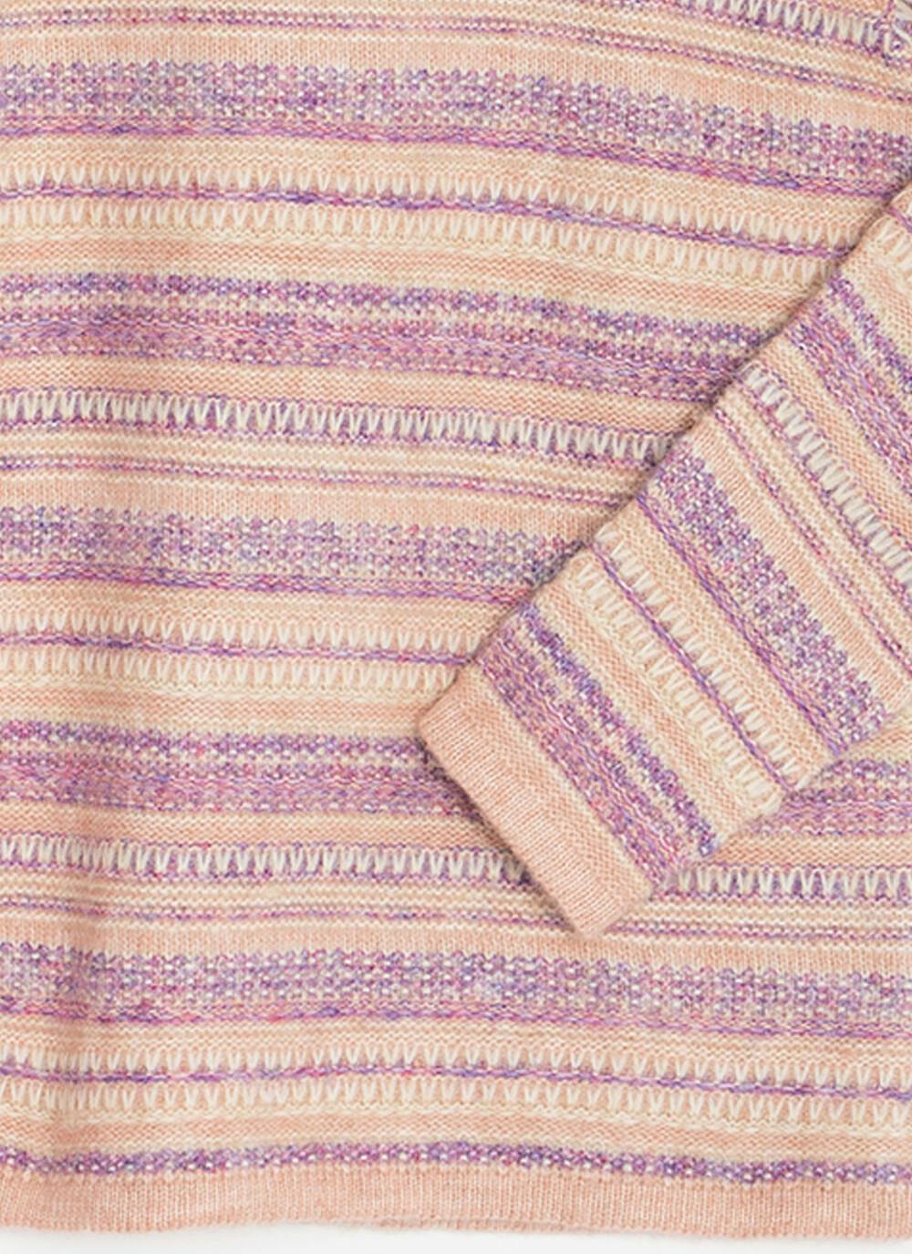  Textured Striped Crew Neck Jumper