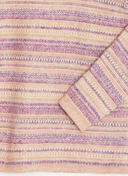  Textured Striped Crew Neck Jumper