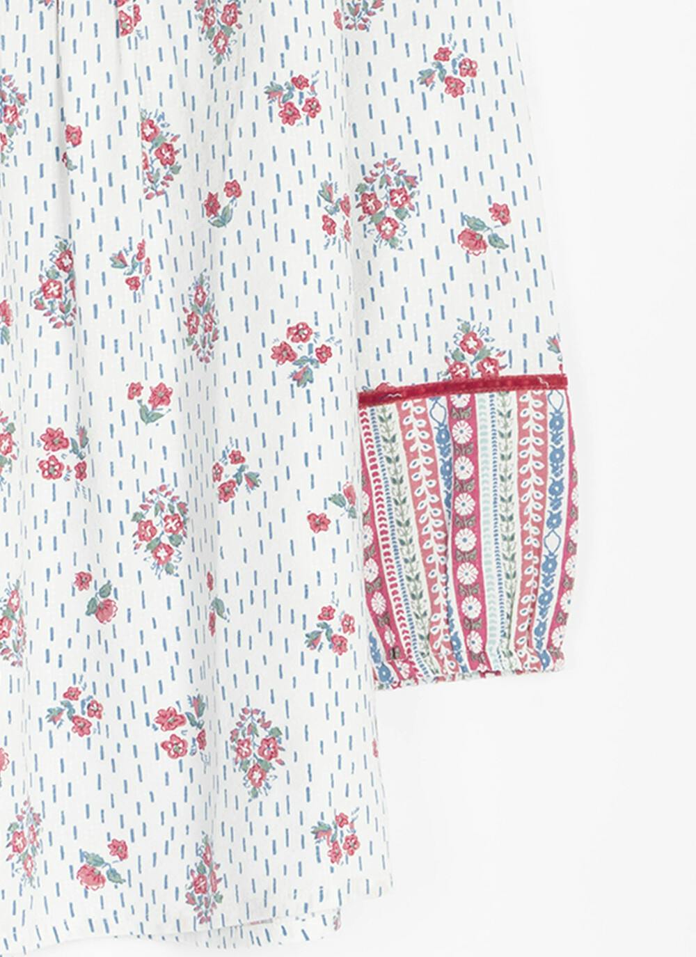  Pure Cotton Printed Pintuck Blouse