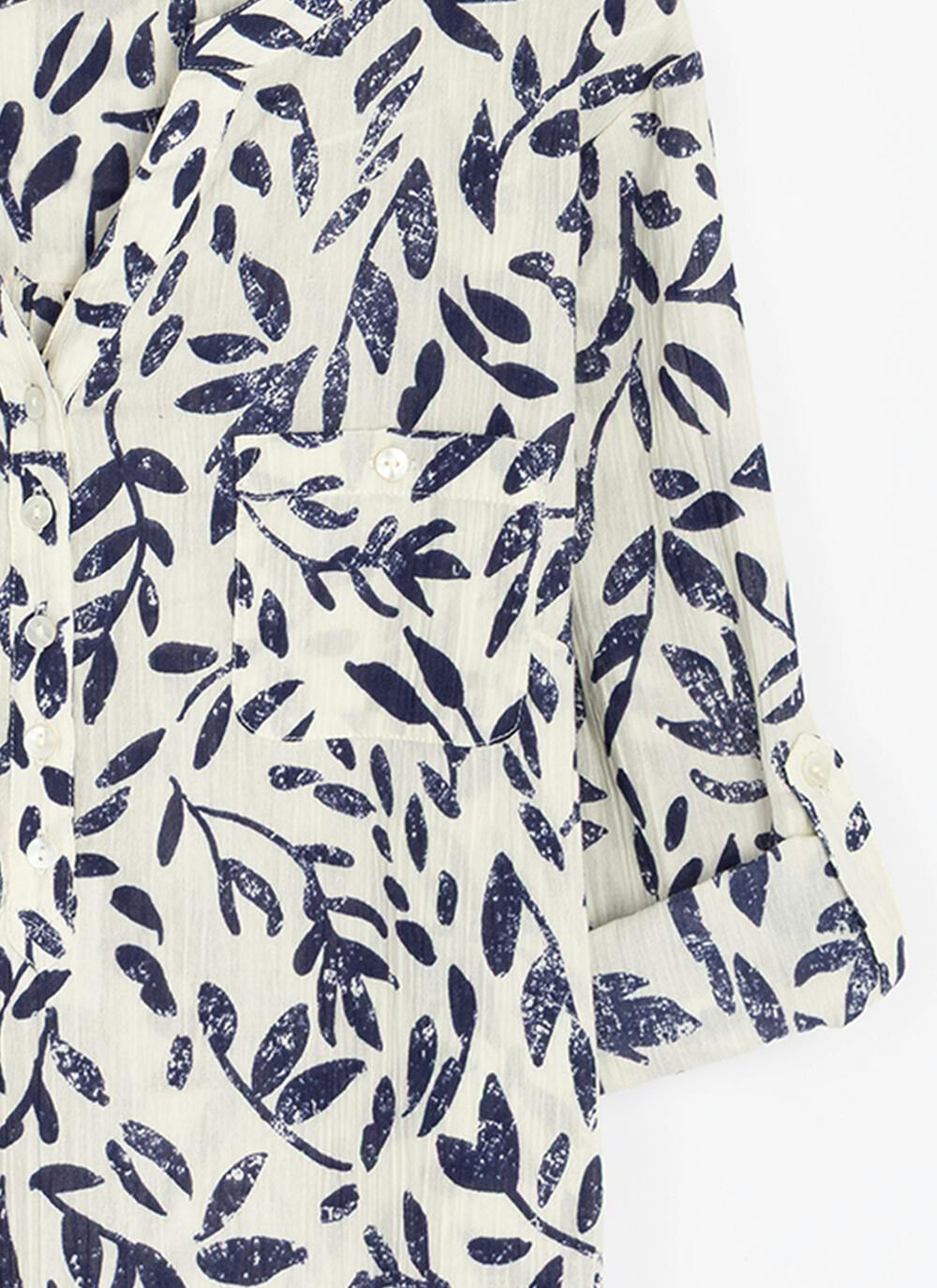  Pure Cotton Notch Neck Blouse