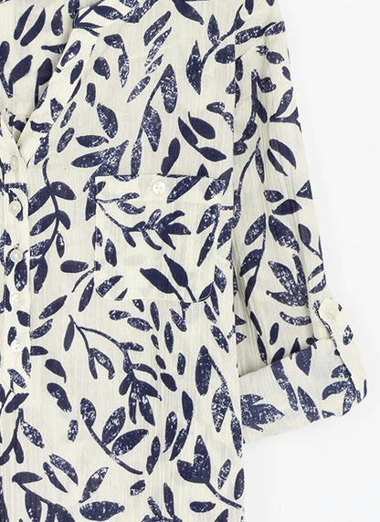 Pure Cotton Notch Neck Blouse