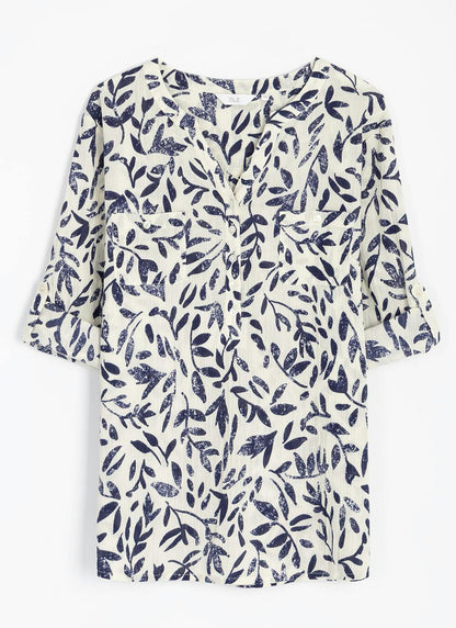  Pure Cotton Notch Neck Blouse