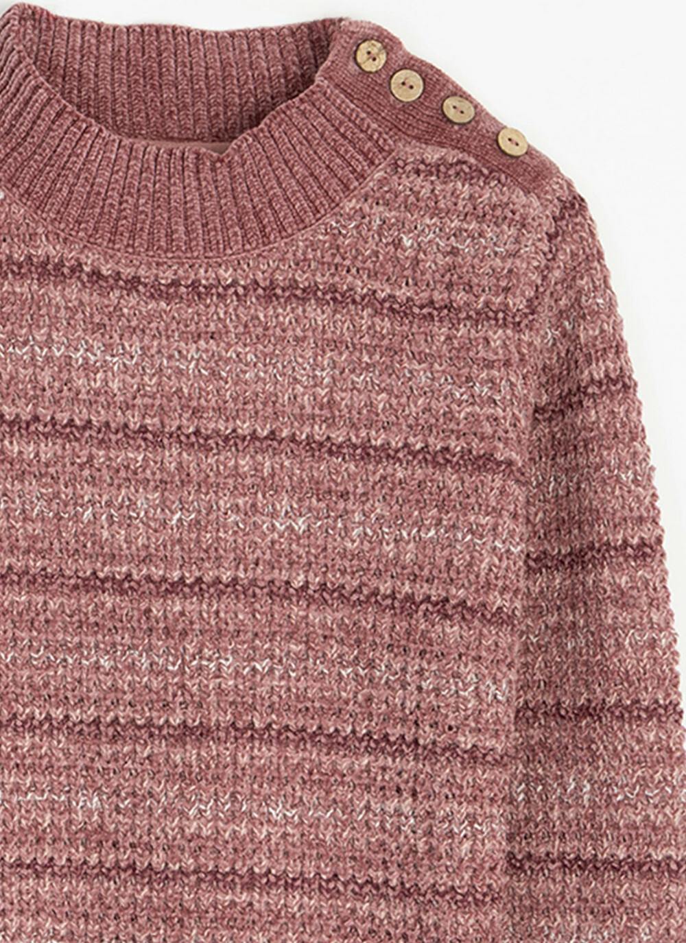  Chenille Striped Turtle Neck Jumper