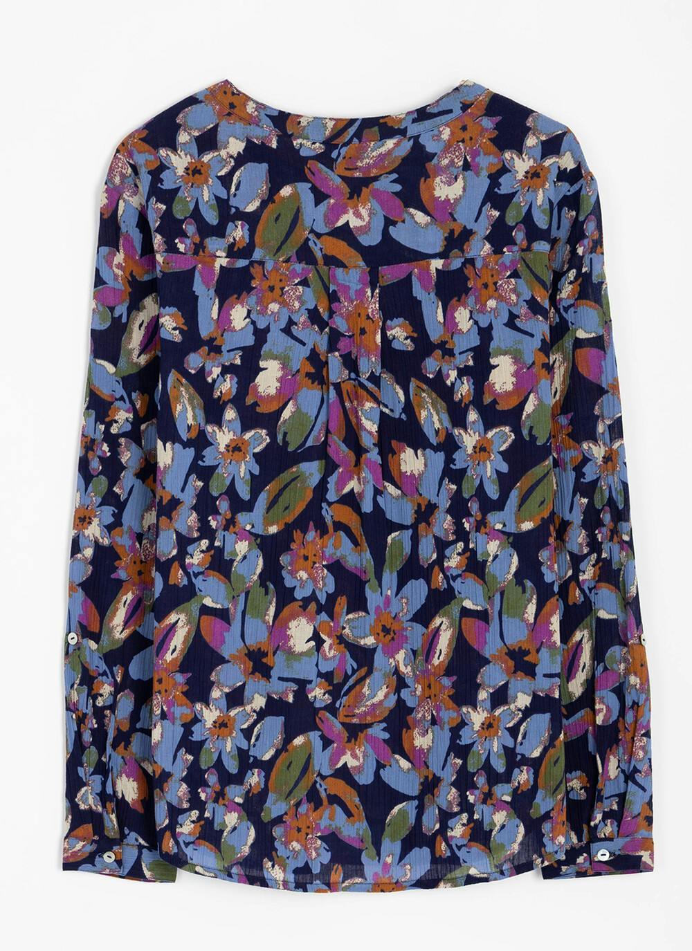  Pure Cotton Round Neck Print Blouse