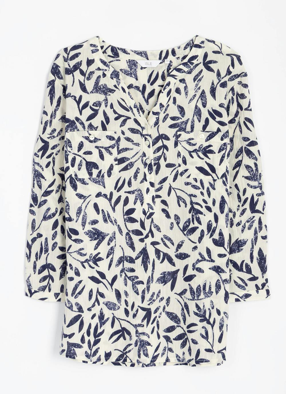  Pure Cotton Notch Neck Blouse