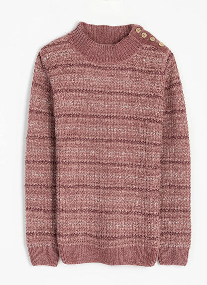  Chenille Striped Turtle Neck Jumper