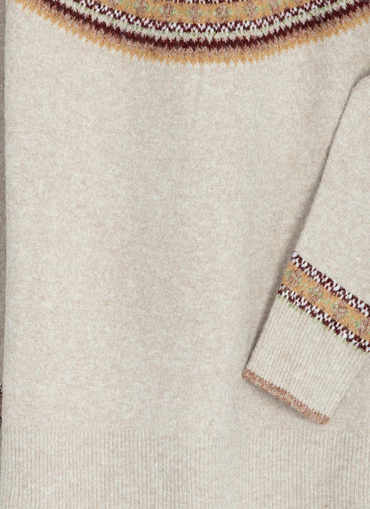  Soft Touch Fairisle Yoke Crew Neck Jumper