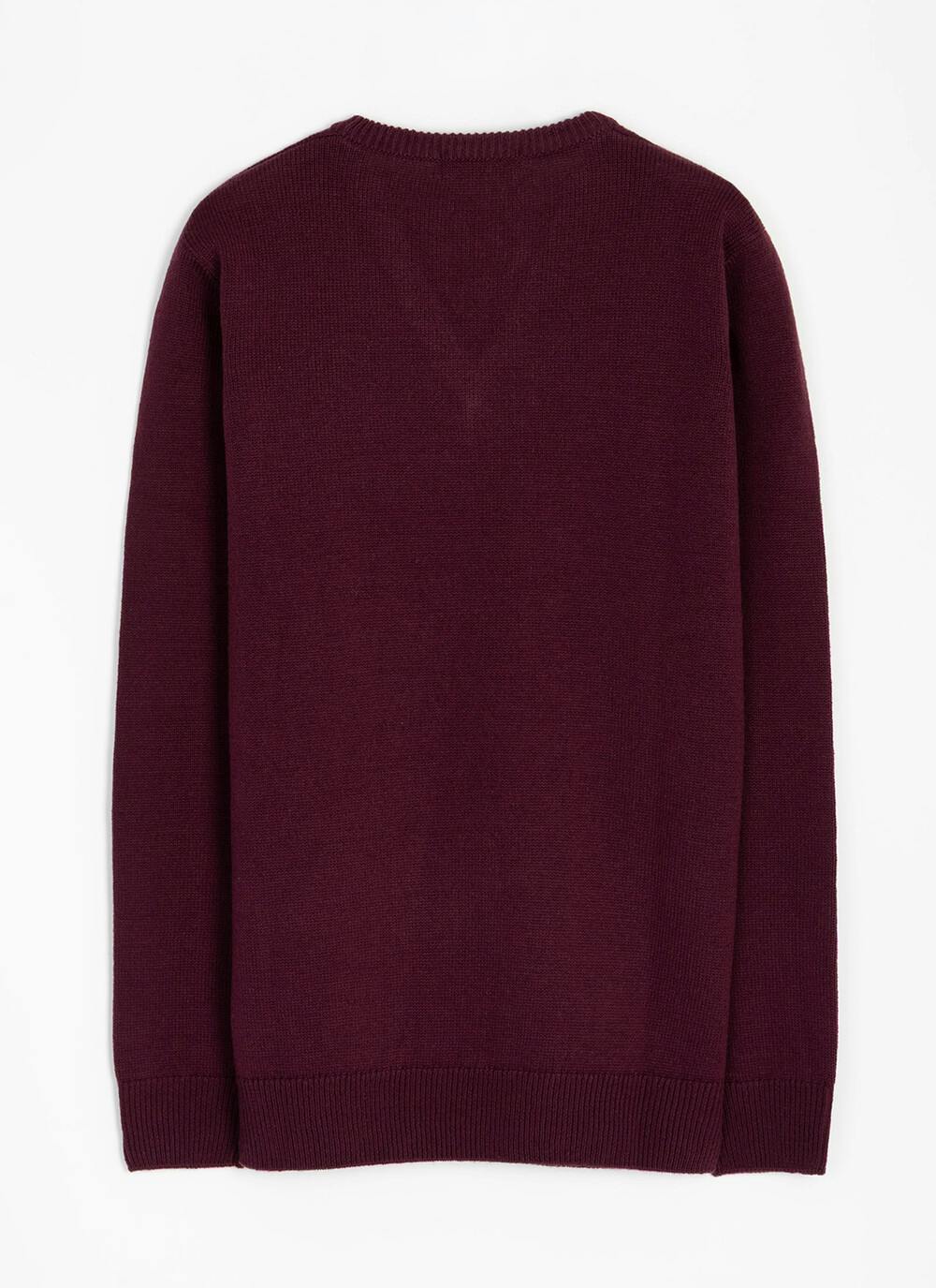  Textured Knit V Neck Jumper