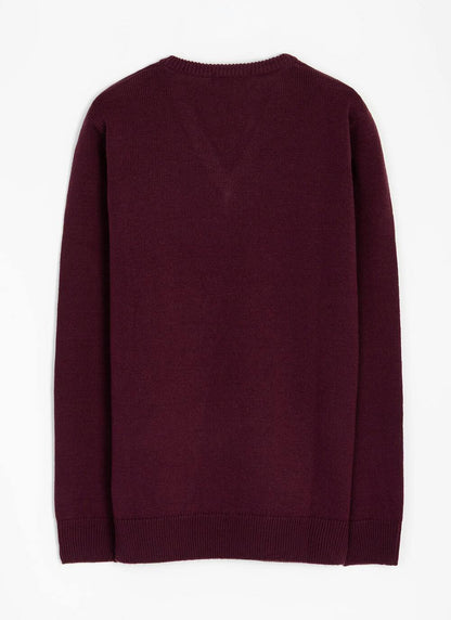  Textured Knit V Neck Jumper
