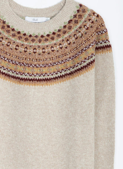  Soft Touch Fairisle Yoke Crew Neck Jumper