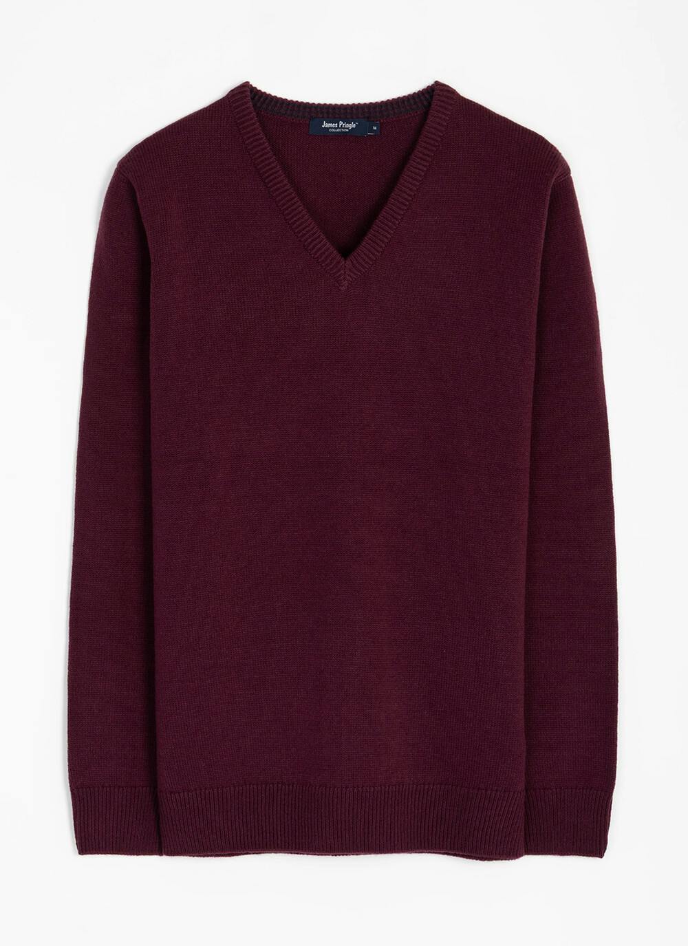  Textured Knit V Neck Jumper