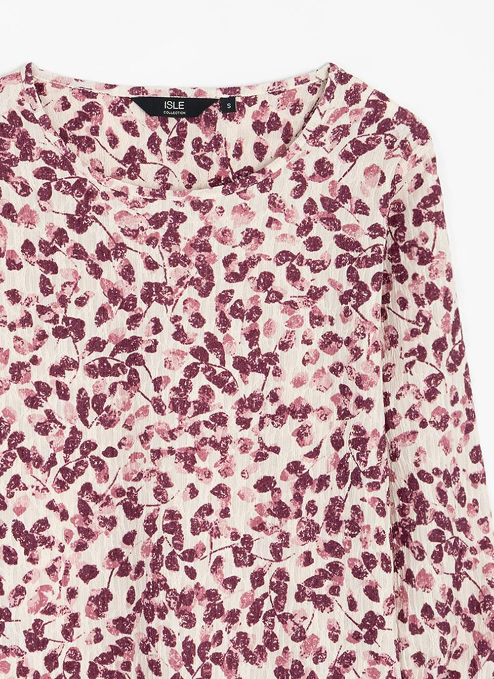  Crinkle Jersey Round Neck Top