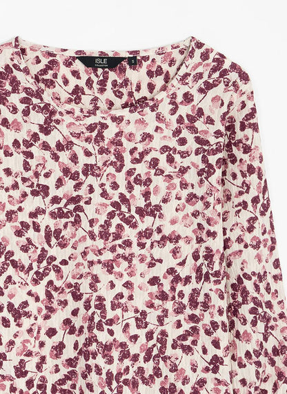  Crinkle Jersey Round Neck Top