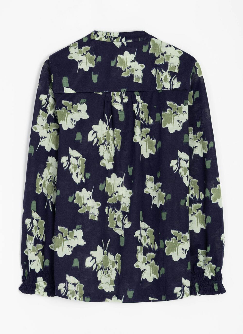  Notch Neck Jersey Print Blouse