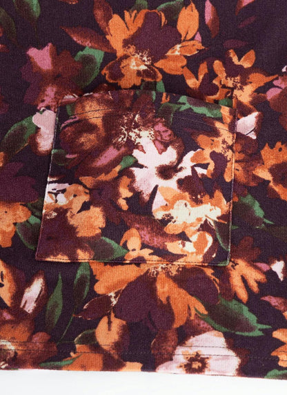  Soft Touch Border Print Snood Tunic