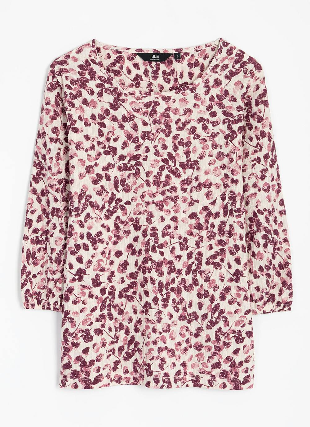  Crinkle Jersey Round Neck Top