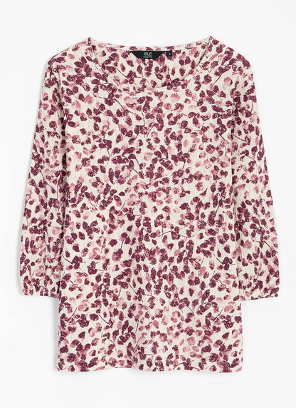  Crinkle Jersey Round Neck Top