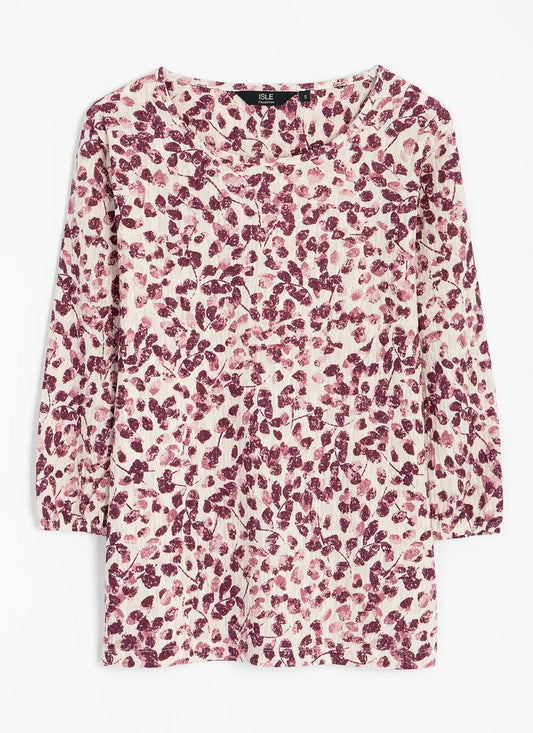  Crinkle Jersey Round Neck Top