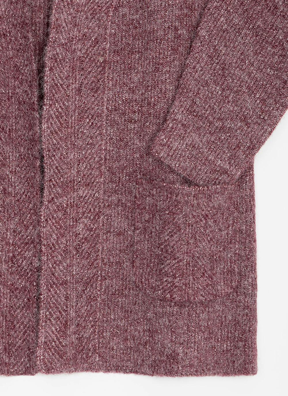  Wool Blend Ribbed Edge To Edge Cardigan