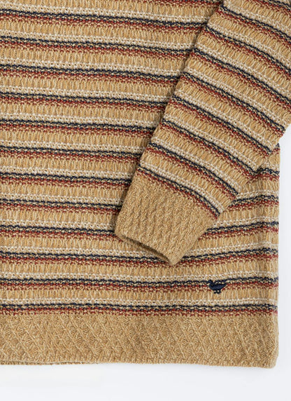  Textured Stripe Crew Neck Jumper