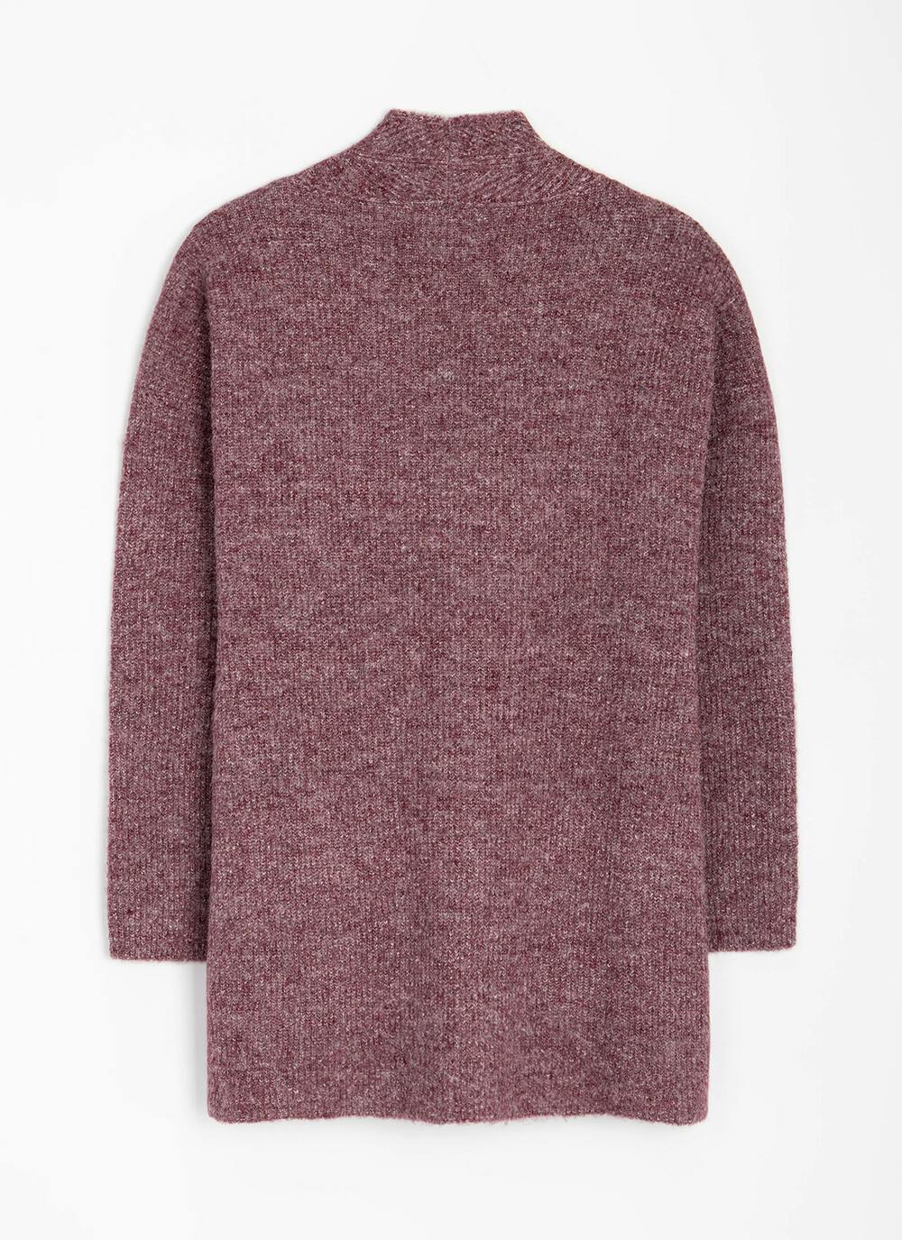  Wool Blend Ribbed Edge To Edge Cardigan