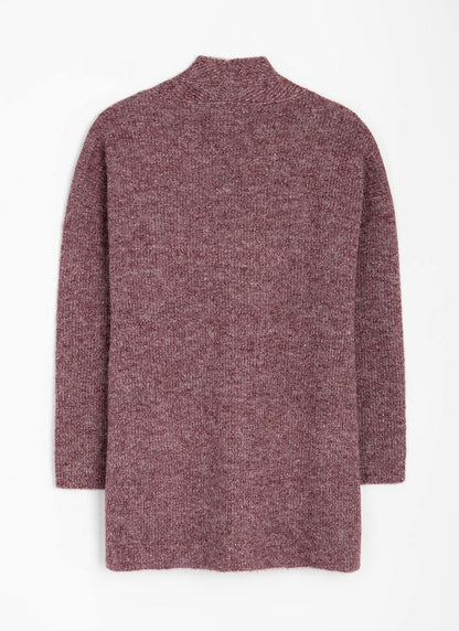  Wool Blend Ribbed Edge To Edge Cardigan