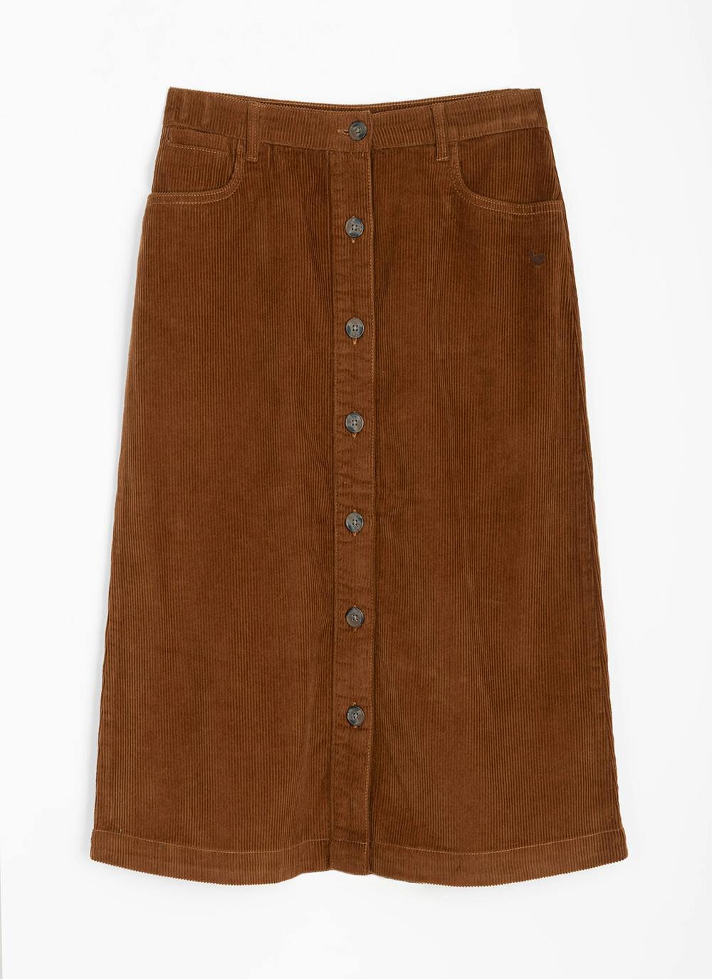  Pure Cotton Cord Midi Skirt