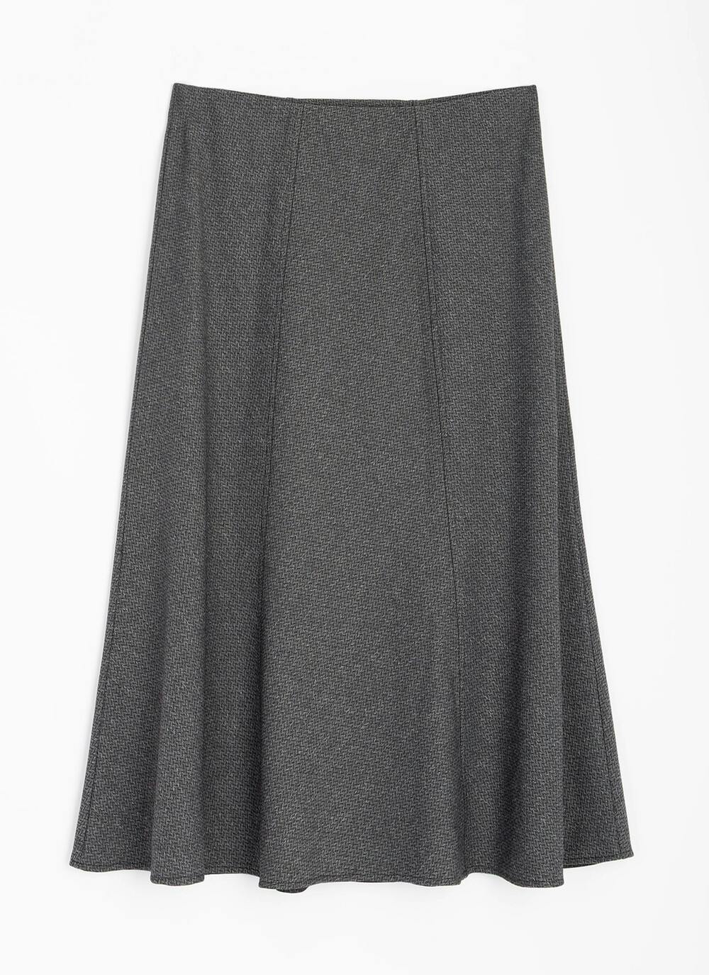  Comfort Fit Herringbone A- Line Skirt