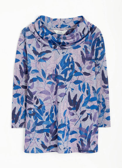  Warm Touch Cowl Neck Printed Top