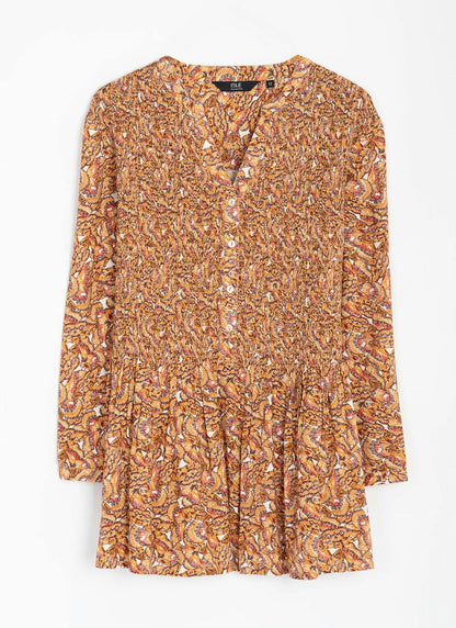  Shirred Notch Neck Blouse