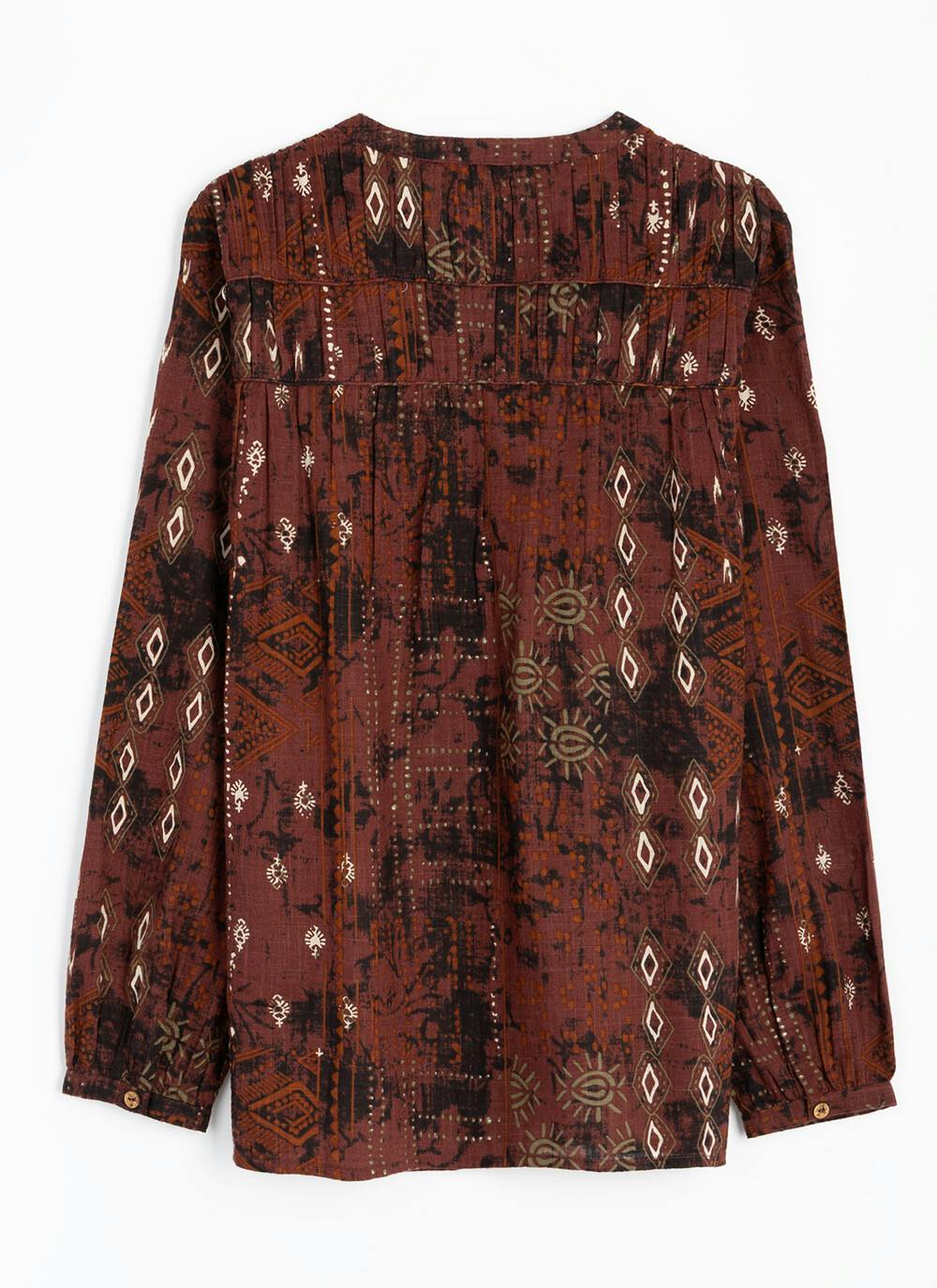  Pure Cotton Ruched Shoulder Blouse