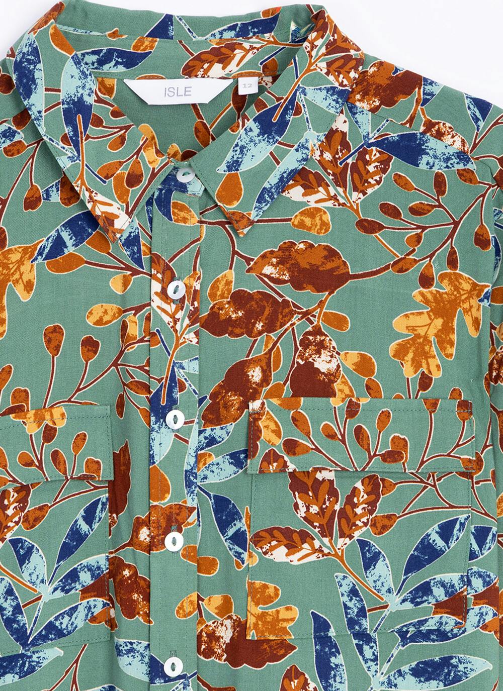  Collared Printed Pocket Shirt
