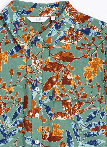  Collared Printed Pocket Shirt