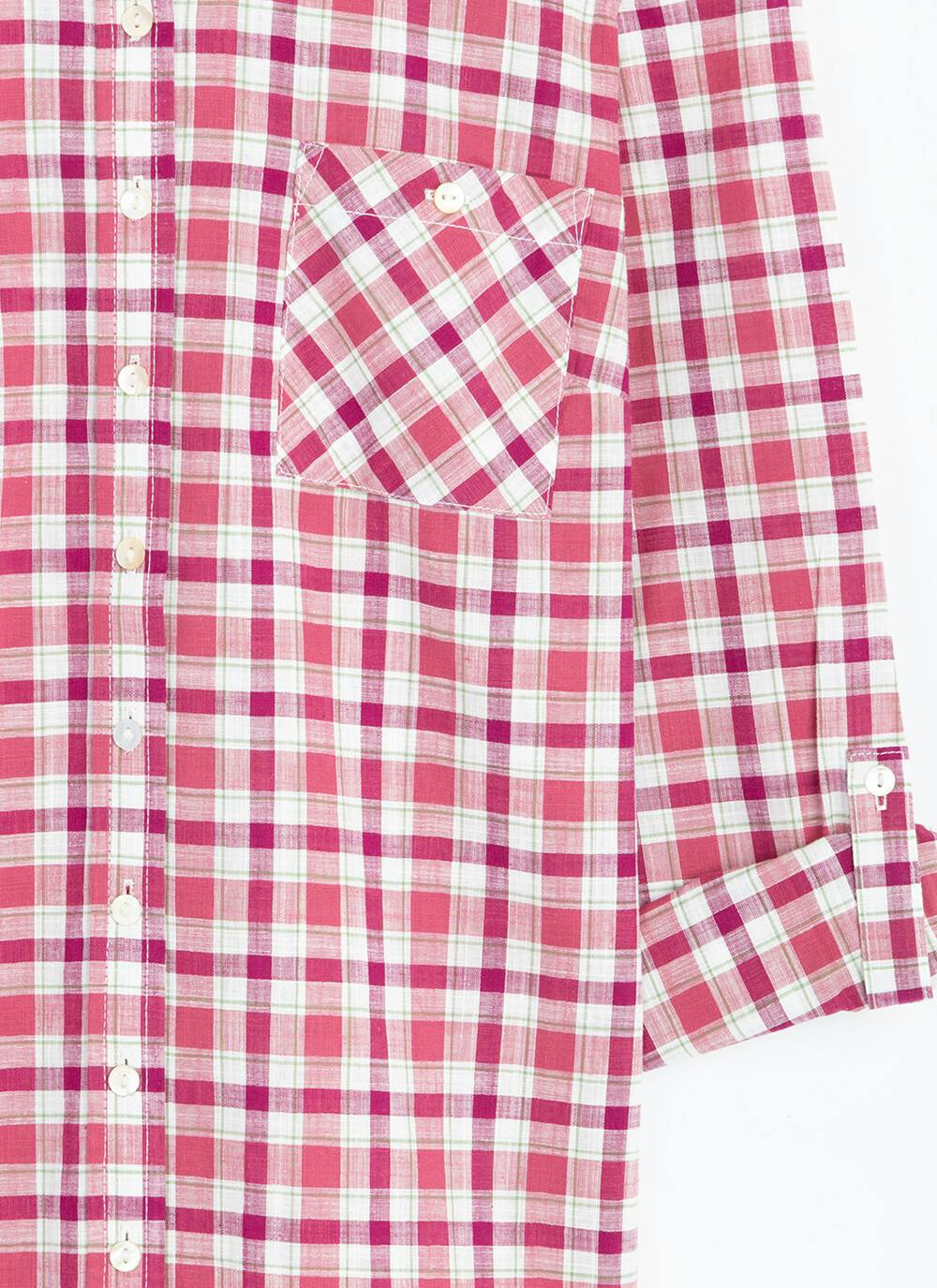 Pure Cotton Round Neck Check Blouse