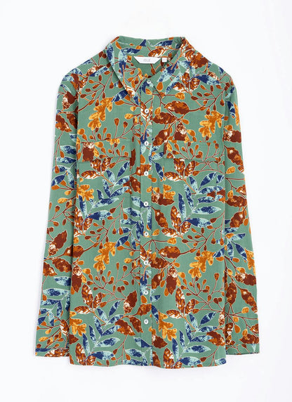  Collared Printed Pocket Shirt