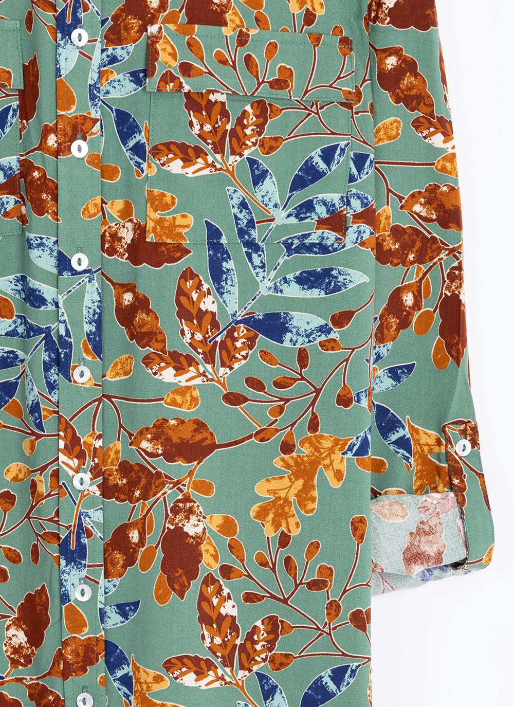  Collared Printed Pocket Shirt