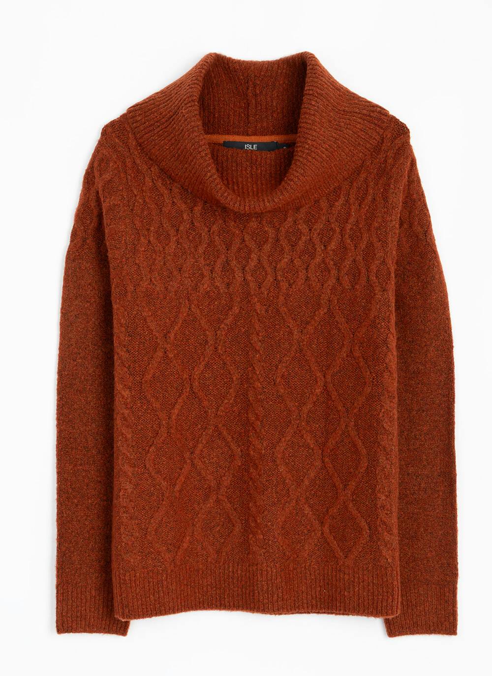  Cable Knit Cowl Neck Jumper