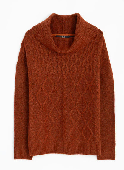  Cable Knit Cowl Neck Jumper