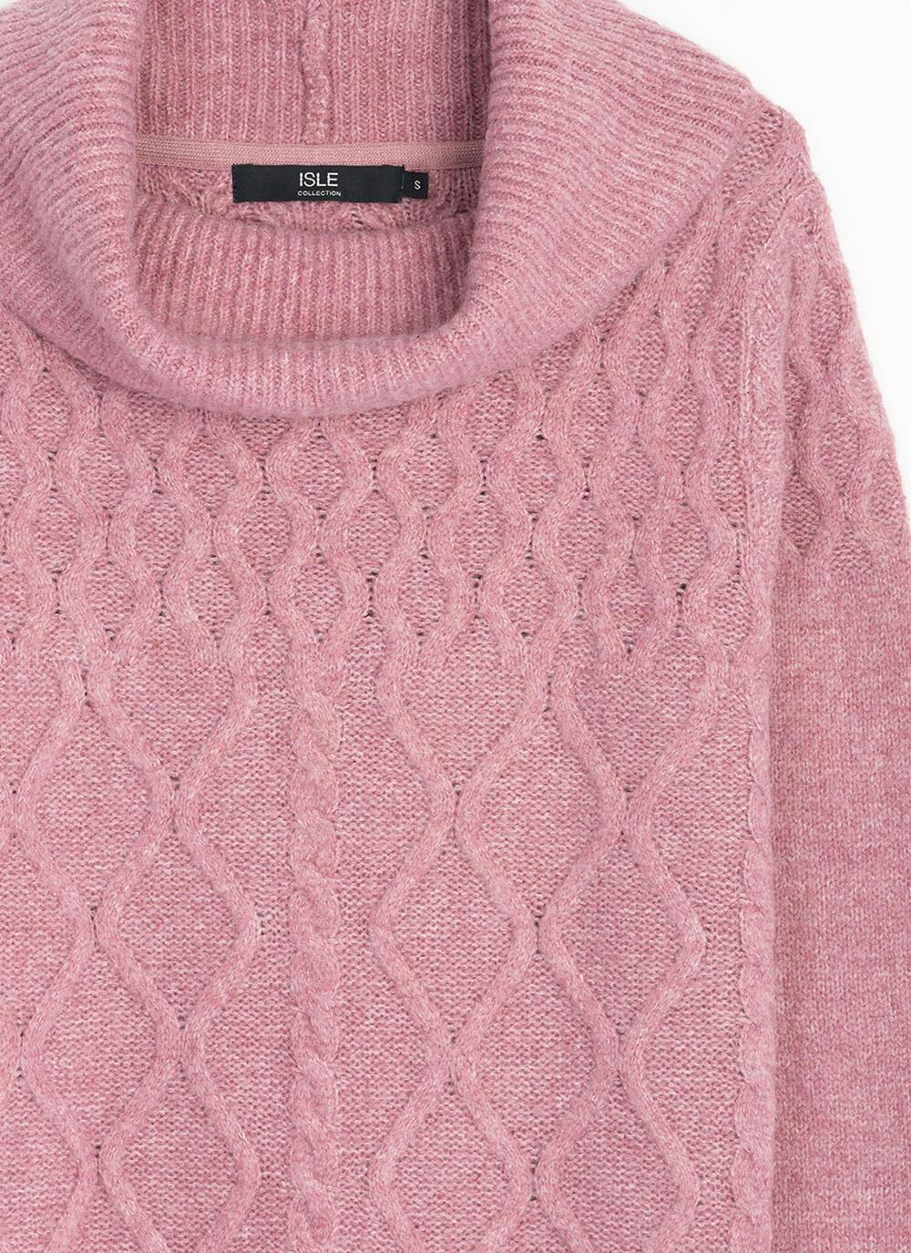  Cowl Neck Cable Knit Jumper